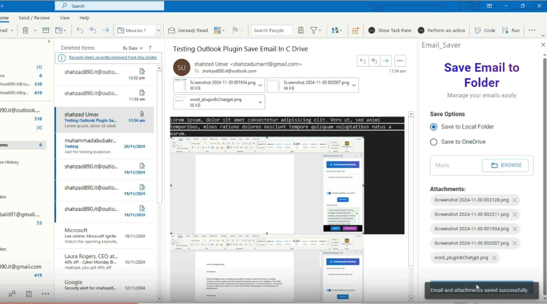 Email Saver C Drive screenshot 2