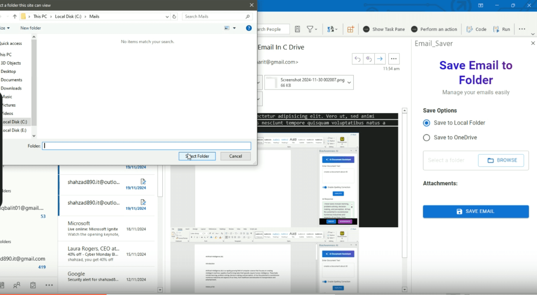 Email Saver C Drive screenshot 4