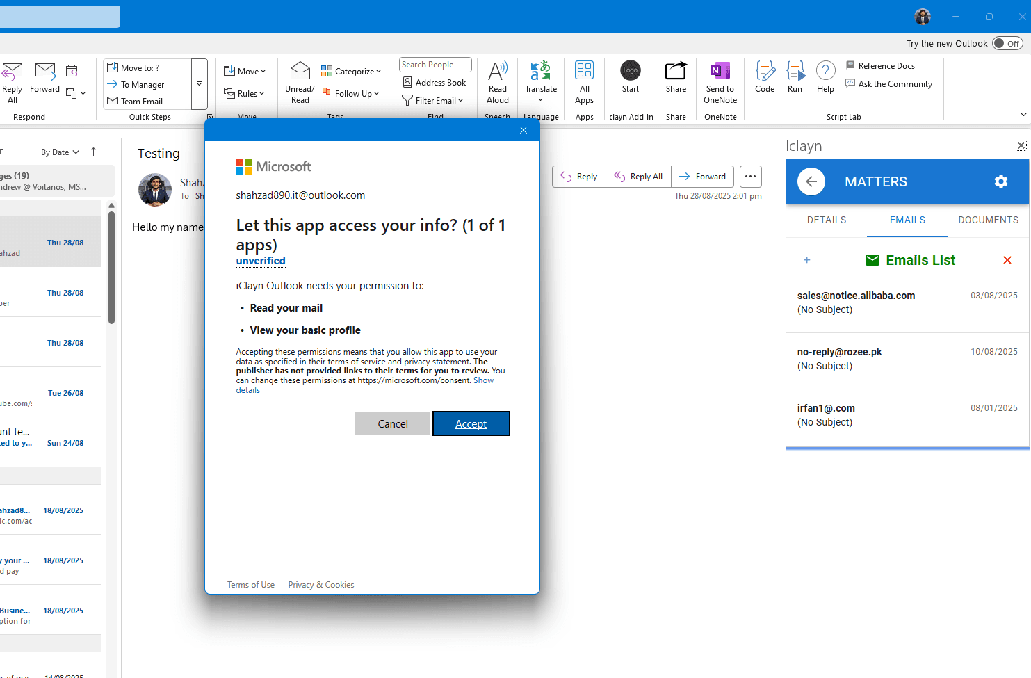 Iclayn — Outlook Add-in