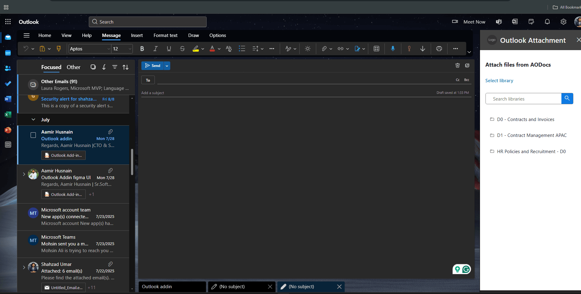 Outlook Acces File — Outlook Add-in