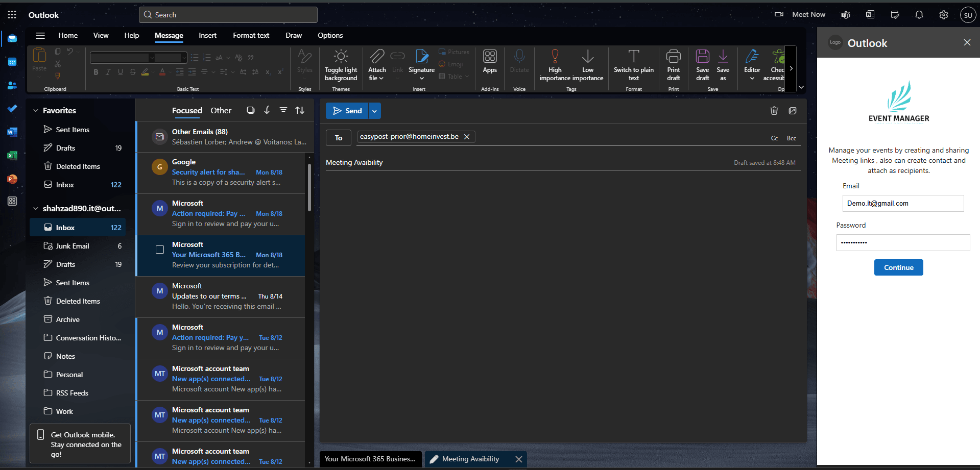 Outlook Event Manager — Outlook Add-in