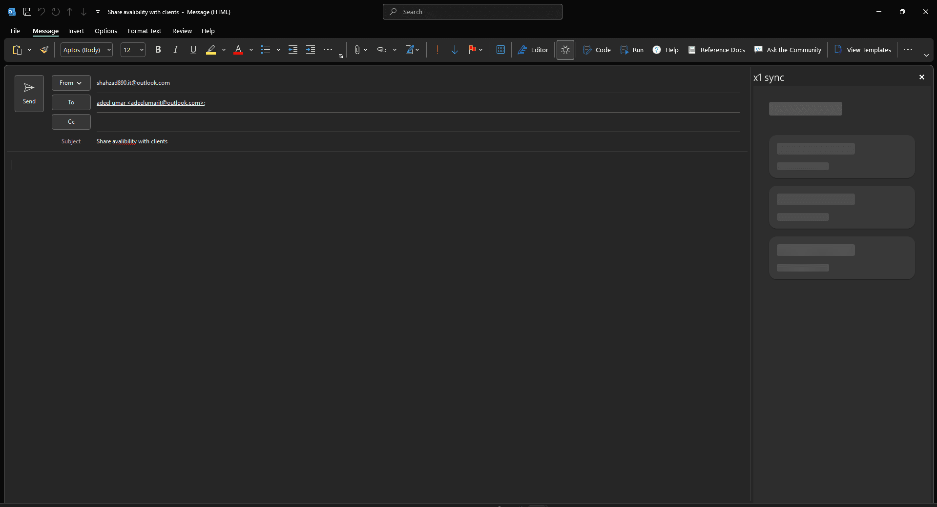 X! Sync Calender Meeting Outlook Add In screenshot 2