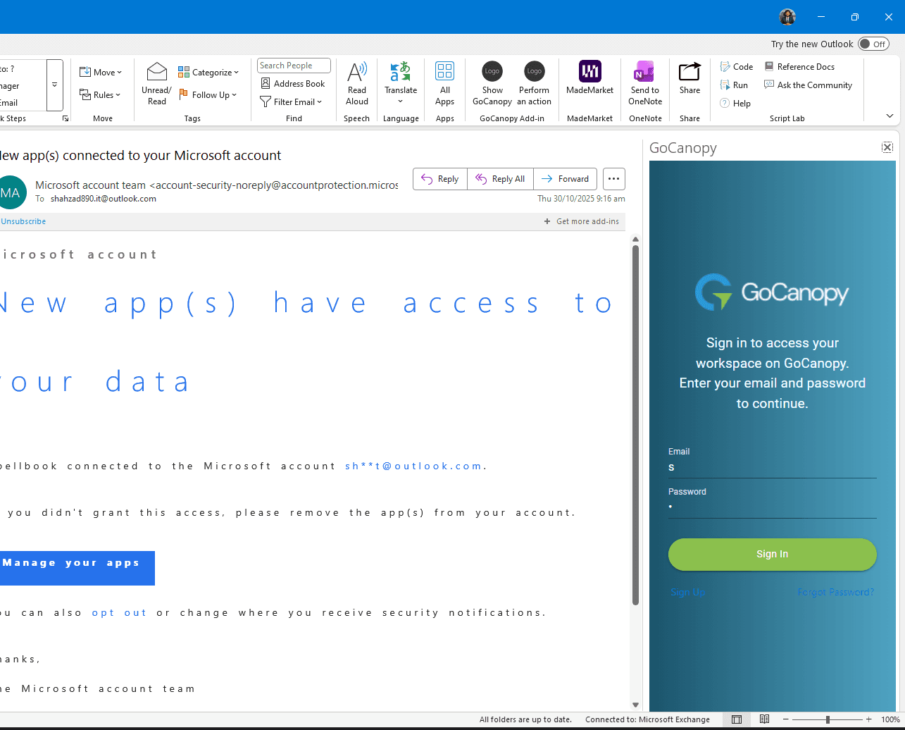 Canopy — Outlook Add-in