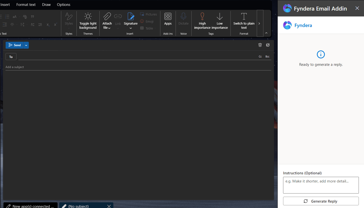 Fyendra Outlook Reply Addin screenshot 2