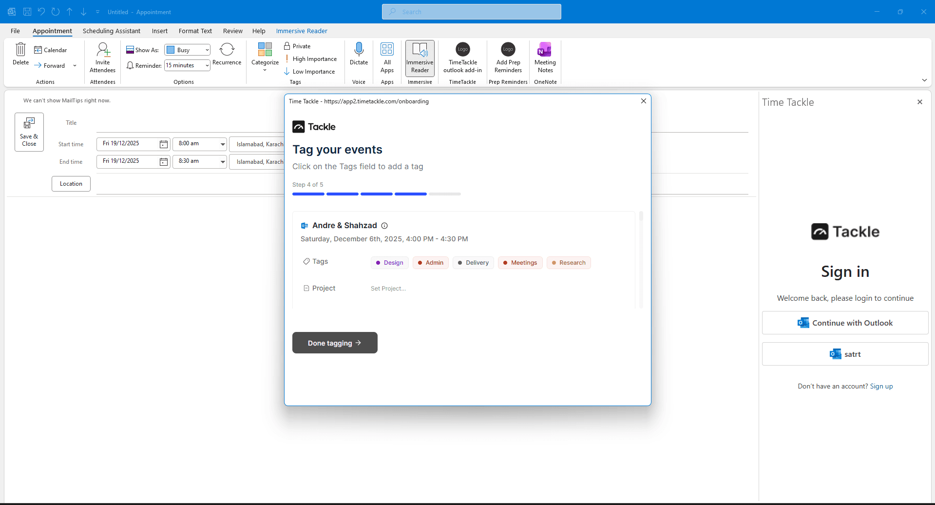 Timetackle screenshot 2