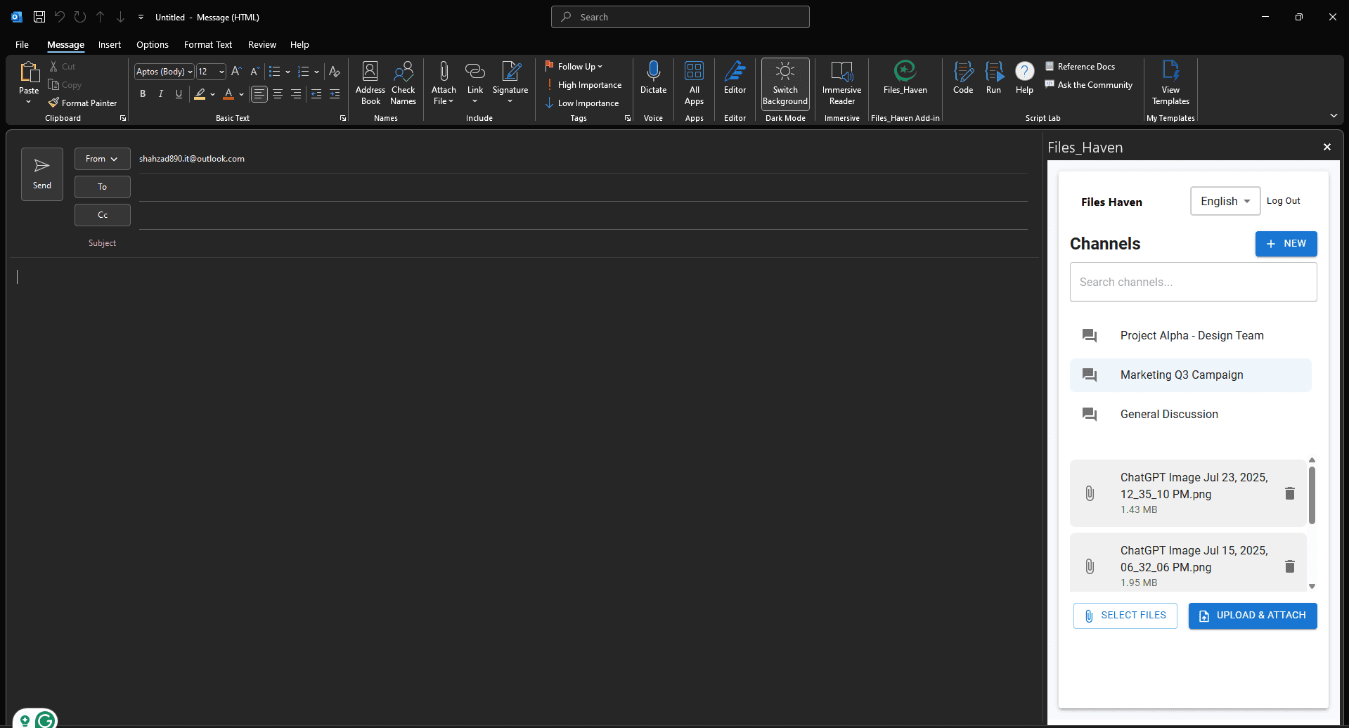 Titanfiel — Outlook Add-in