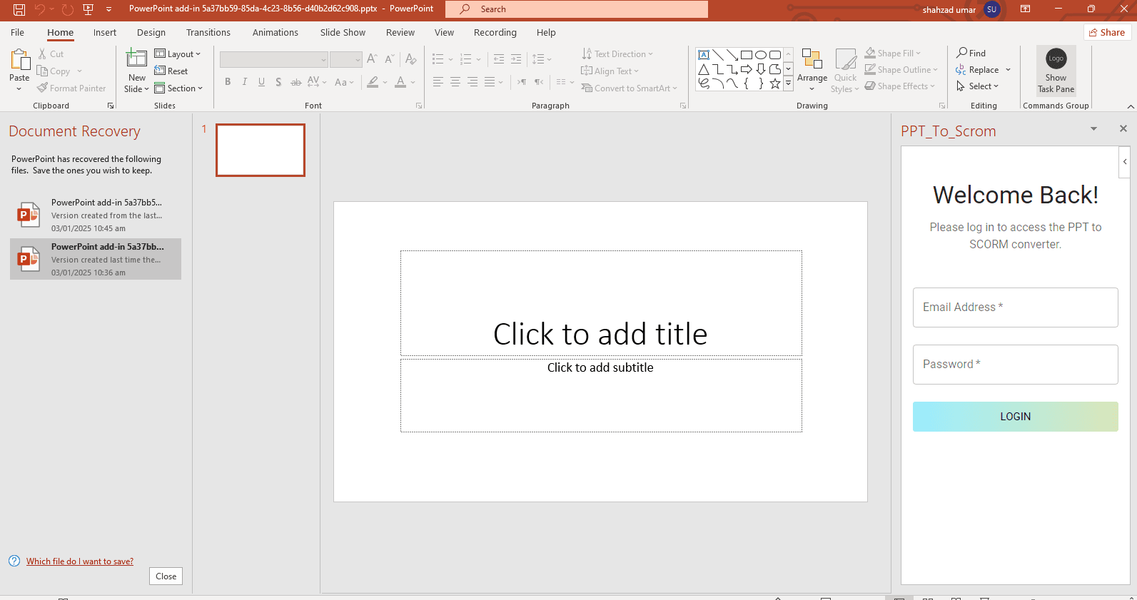 Ppt To Sceom — PowerPoint Add-in