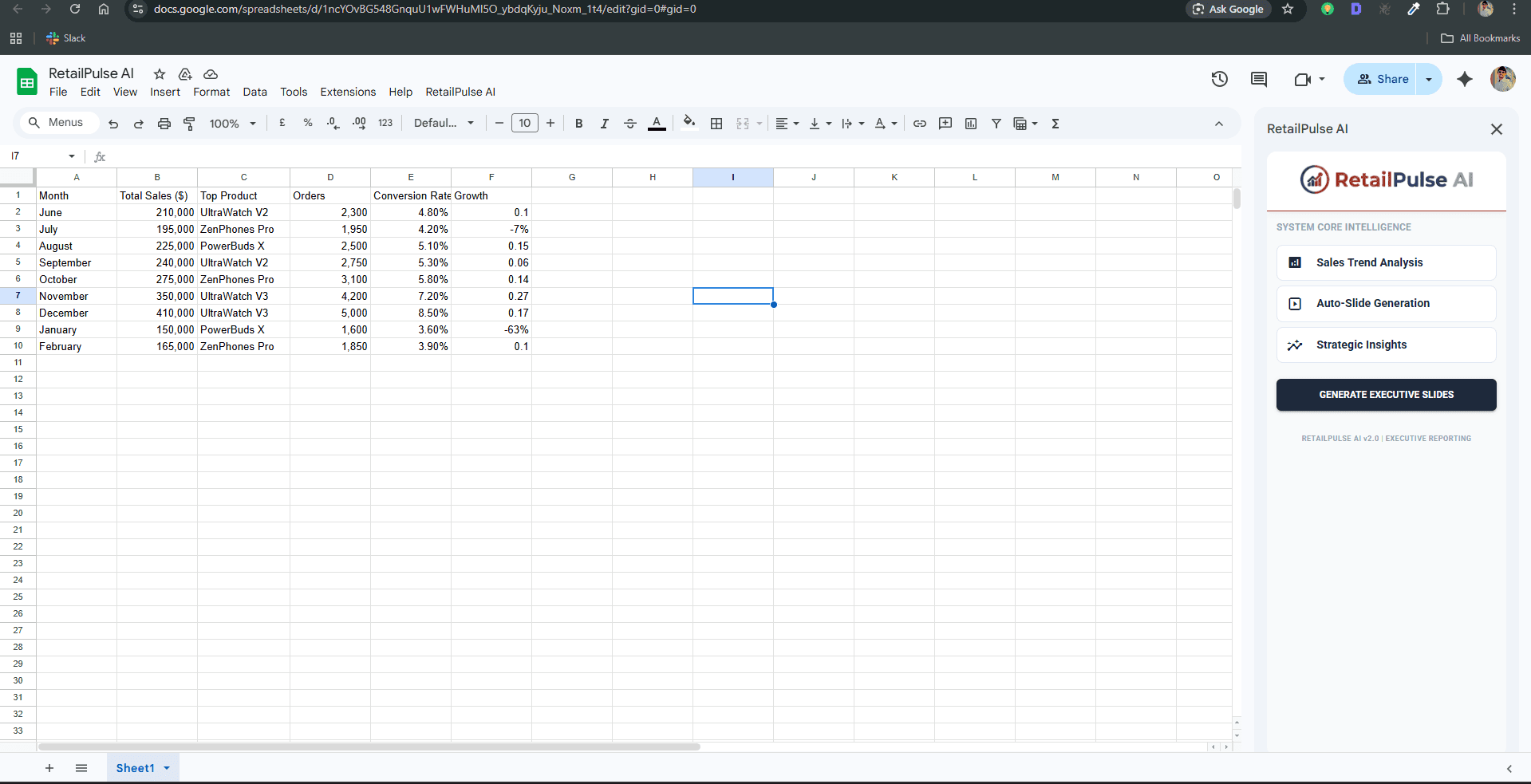 Report Genrator — Google Sheets Add-on