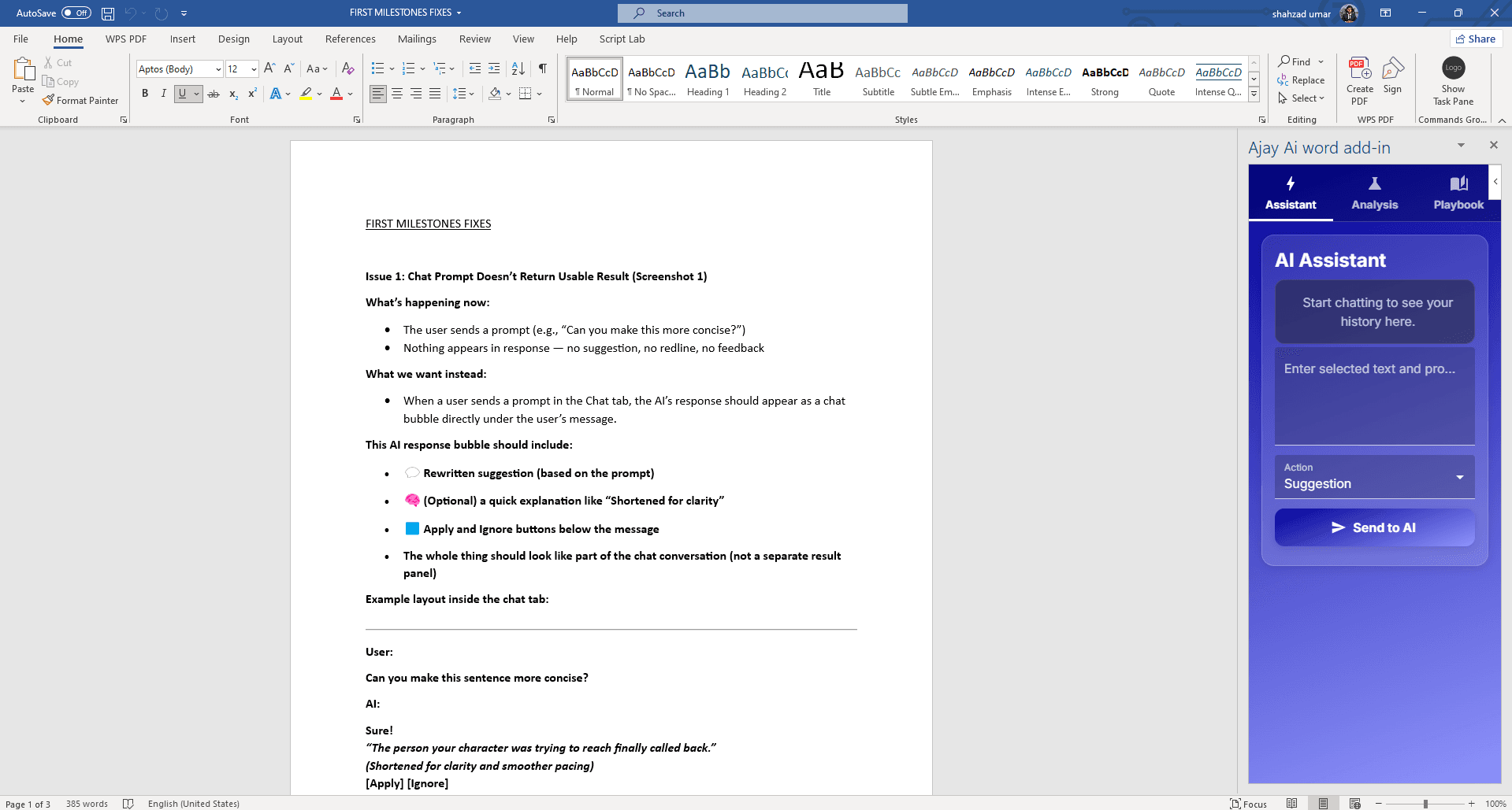 Ajay Word Addin — Word Add-in