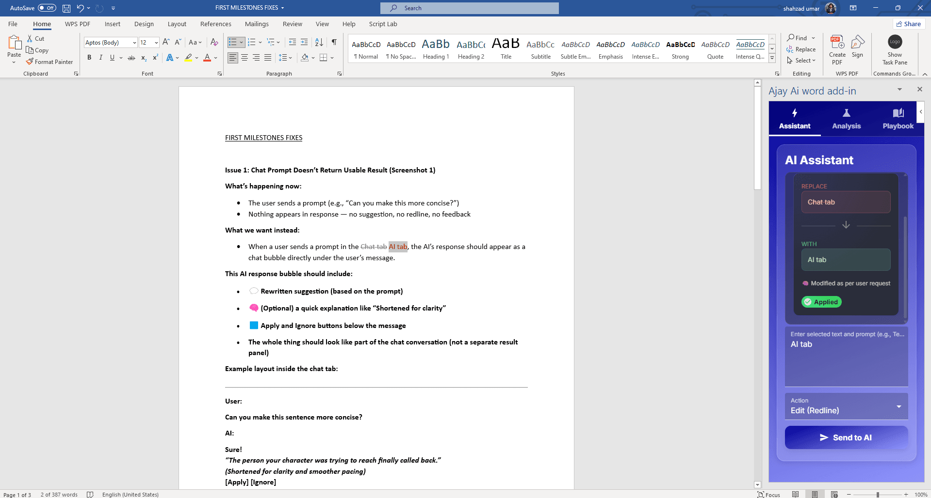 Ajay Word Addin screenshot 3