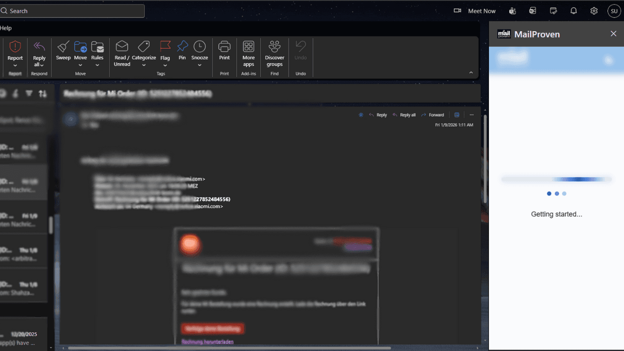 Mailproven Outlook Addon screenshot 4