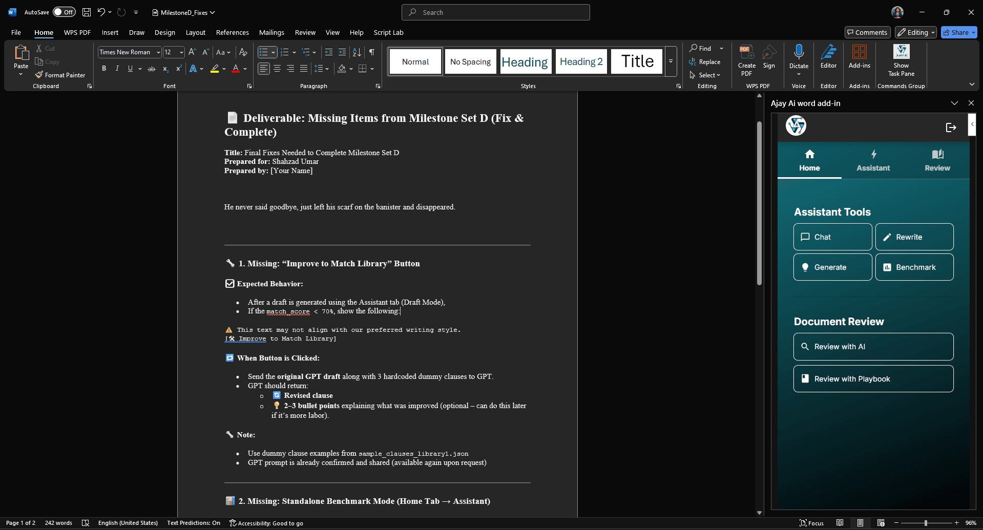 Ajay Word Addin New screenshot 2