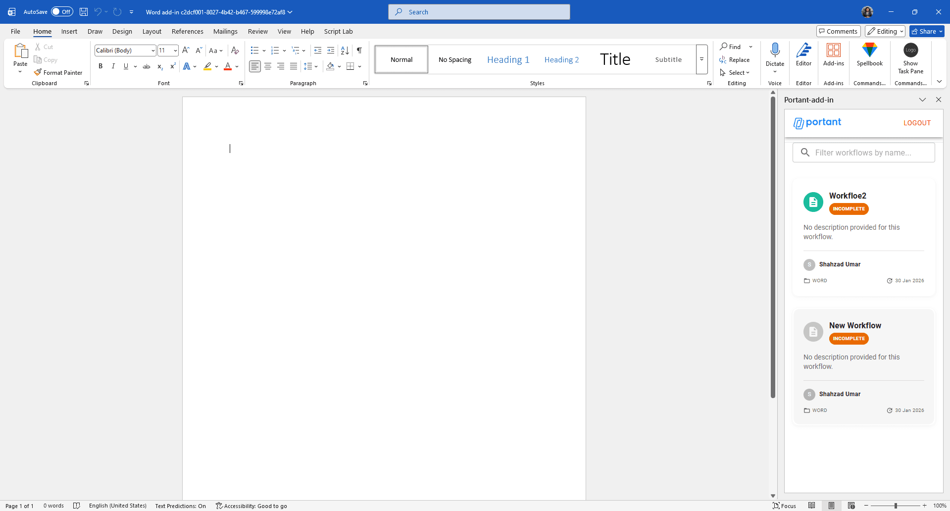 Portant screenshot 2